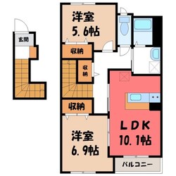 古河駅 バス13分  女沼下車：停歩3分 2階の物件間取画像